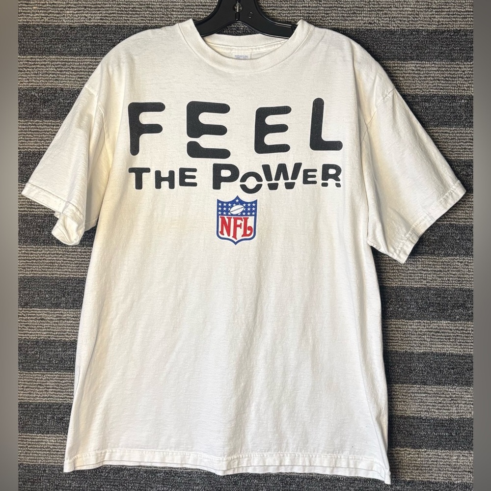 Vintage 90’s LOGO 7 NFL Feel the Power White T-Shirt Men’s XL
